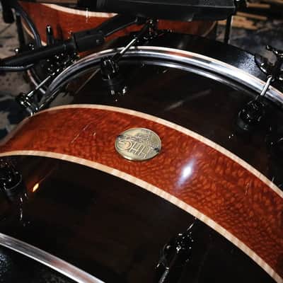 HHG Drums Wenge, Leopardwood, Curly Maple Segmented Kit  2022 Natural High Gloss Lacquer image 6