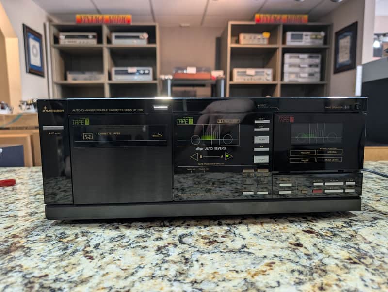 Mitsubishi DT-156 Auto Changer Double Cassette Deck - Black - USED image 1