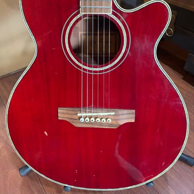 2008 Jay Turser JTAC-43 transparent red acoustic image 5