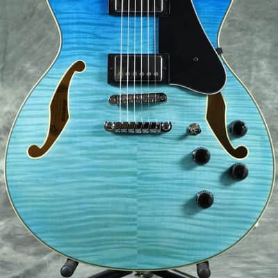 Ibanez AS73FM Artcore Azure Blue Gradation Semi-Hollow Body image 4