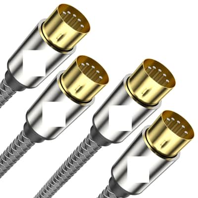 Premium 5-Pin MIDI Cable (2 PCS, 5Ft/1.5M) - Nylon Braided Durable MIDI to MIDI Cord for Keyboard, Synthesizer, Guitar Pedal, Sampler, Audio Interface, Mixer - Gold-Plated Connectors image 1