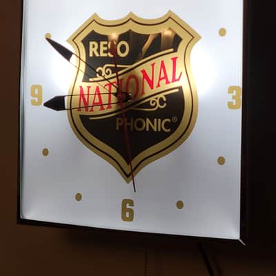 National Resophonic Guitars Dealer Style Light-Up Clock Killer Cool Man Cave/Garage Item image 3