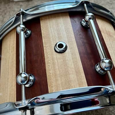 Like-New: Nowak Drums (AUST) 14x7 Jarrah/BlackButt block/stave snare, Sonor wires image 4