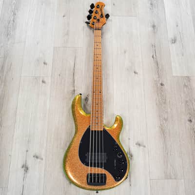 Ernie Ball Music Man StingRay DarkRay 5 5-String Bass, Roasted Maple Fretboard, Gold Bar image 3