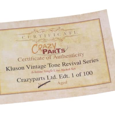 Kluson® ST/TE Ltd.Edt. VTR Tuners Single Line Nickel Aged image 7