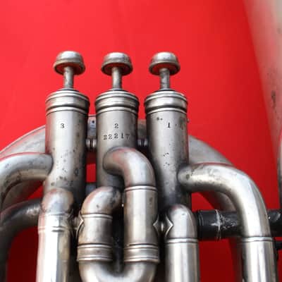 York Baritone Horn. Modern Pitch. Amazing Tone. Silver Plate image 4