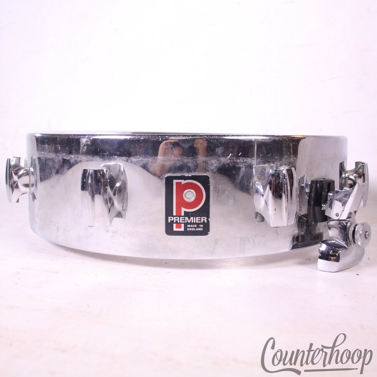Premier 14x4" 2000 Model Snare Drum Chrome-Aluminum Shell Piccolo Vintage 70s UK — main photograph