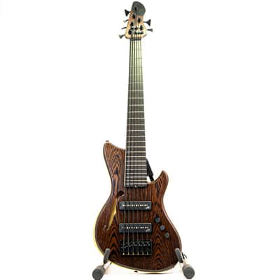 2019 Alpher Mako Elite Thinline 6-String Bass Guitar w/ Aguilar Super Singles, Wenge Neck/Top, Boutique Build Quality image 2