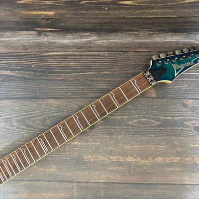 2012 Ibanez S570DXQM Wizard III Neck Bright Blue Burst image 2