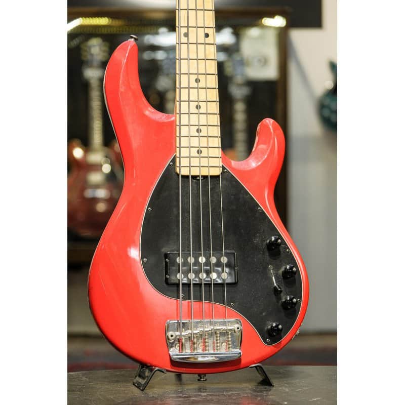 1988 Ernie Ball Music Man Stingray 5 fire engine red image 1