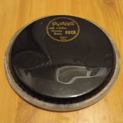 Evans All Weather Rock Drum Head 6" 1983-1986 - Vintage black 🖤 image 3