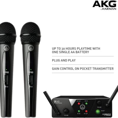 AKG WMS40 Mini 2 Dual Wireless Microphone System - Black image 4