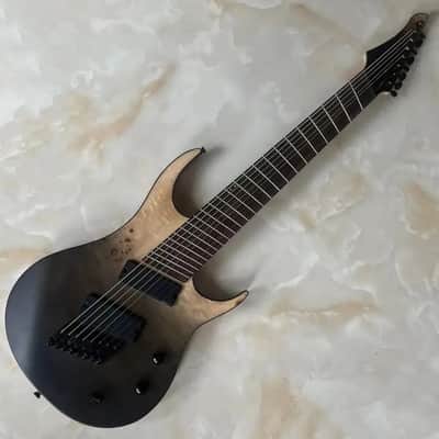 8 String Fanned Fret MultiScale Electric Guitar, Quilted Maple Top Mahogany Body,  Maple Neck image 6