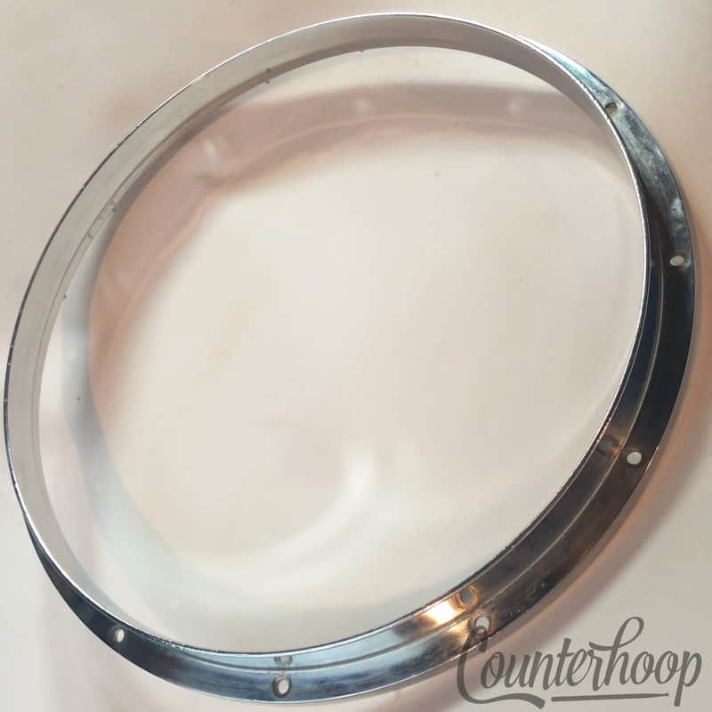 *Yamaha 14" Die-Cast 12-Lug Snare Drum Batter Rim/Hoop Marching Au-Chrome Japan* image 1