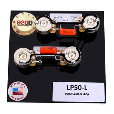 920D Custom Shop LP50-L Les Paul Wiring Harness w/ Orange Drop Caps, Long Shaft CTS Pots