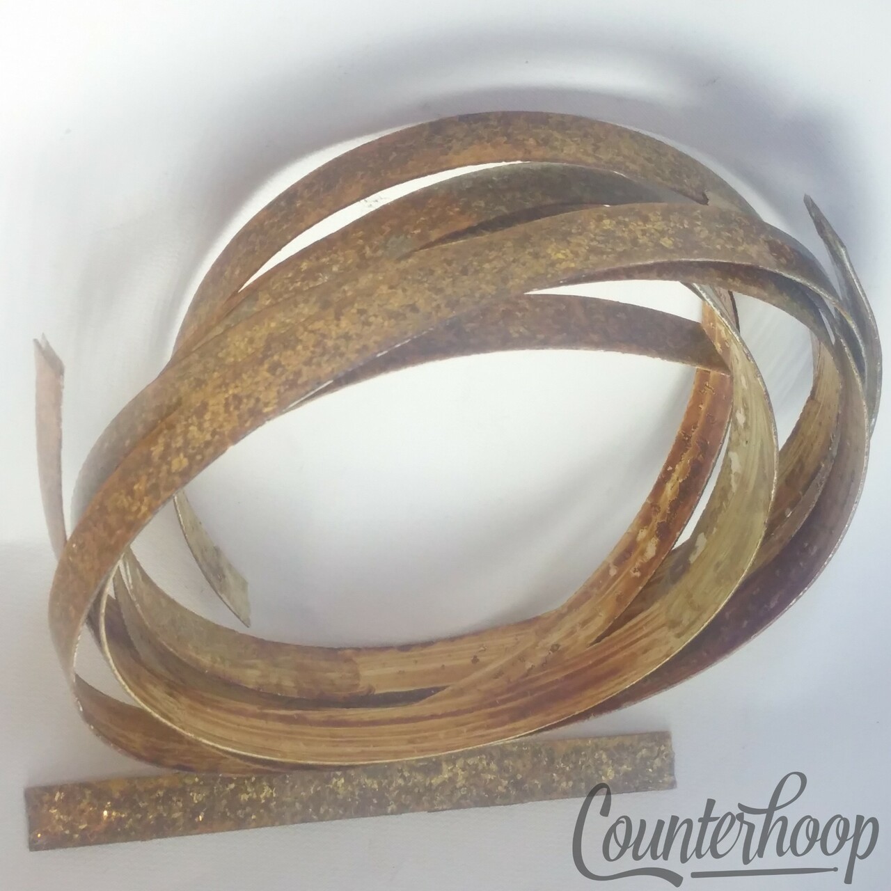Ludwig/WFL Gold/Silver Glass Bass Drum Hoop/Rim Inlay  9/16"Wrap 127"Vintage 50s — main photograph