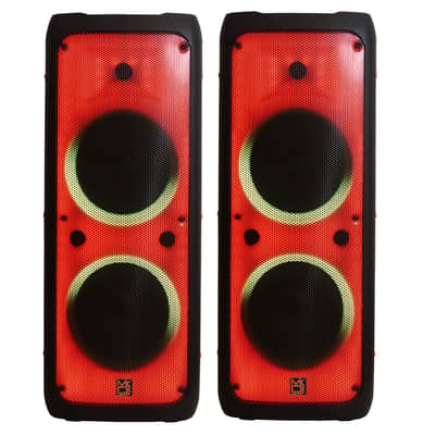 2 MR DJ FLAME5500LED Bluetooth PA Party Speakers Liquid Crystal LED 2 x 12" TWS FM USB image 1