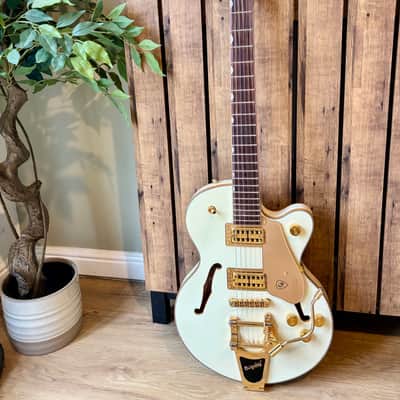 Gretsch Chris Rocha Signature Electromatic Broadkaster Jr. Center-Block Vintage White image 4
