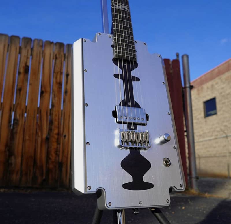 Schecter DIAMOND SERIES Machine Gun Kelly Razor Blade Metallic Silver 6-String Electric Guitar image 1