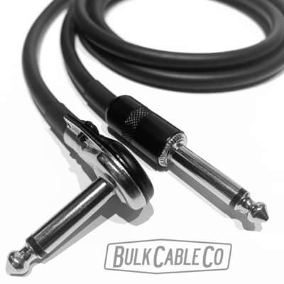 3 FT - Mogami 3082 Speaker Cable - Pancake Right Angle RA to Short Straight Stubby ST 1/4" Connectors - Black Housing / Silver Plug - Amp Head To Cabinet image 3