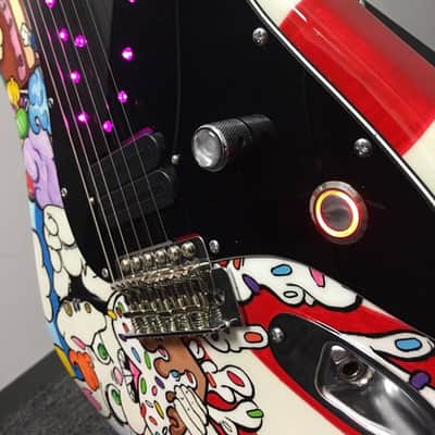 Strat Body with Dimarzio X2N Humbucker. Custom Finish and artwork. With Hardcase image 4