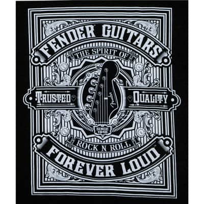 Fender Forever Loud Trusted Quality Black T-Shirt - Medium image 4