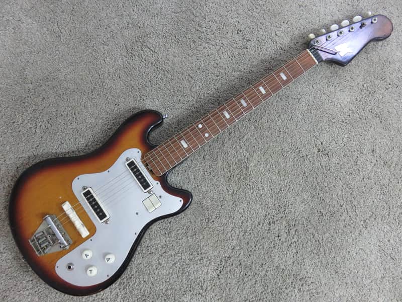 Vintage 1960s Teisco Kent Made in Japan Bizarre Guitar Rare 1 Pick Up Sunburst Model image 1