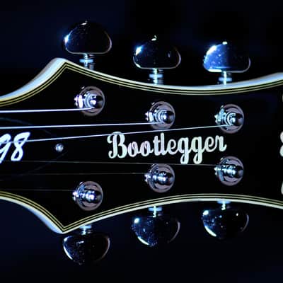 BootLegger Guitar Single Barrel Brown Red Black Burst Custom Case & Flask P90 & Single Coil image 14