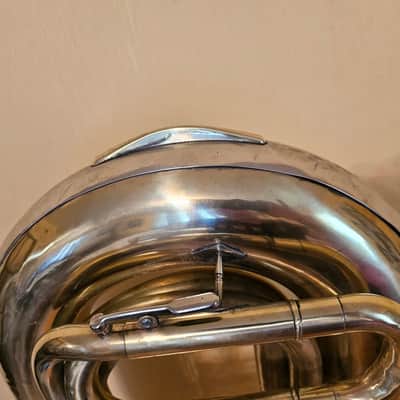 Tuba “Bb" Soviet 3 Valves Brass Pipe Wind Instrument Horn USSR Vintage and Rare image 3