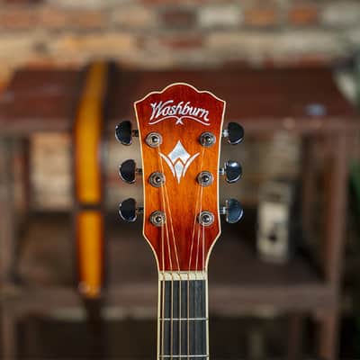 Washburn EA15 Festival Series Mini Jumbo Cutaway Acoustic Electric Guitar. Ice Tea Burst image 7