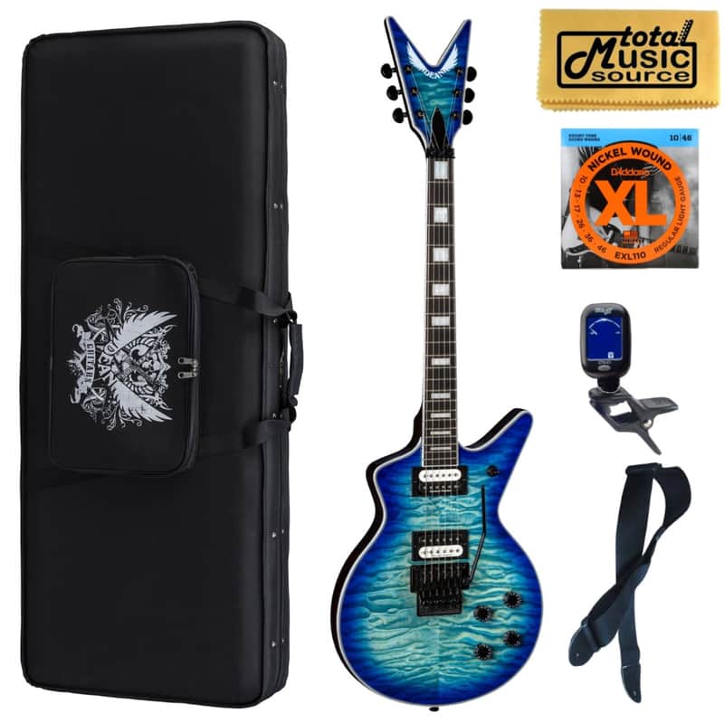Dean Cadi Select Quilt Top Electric Guitar, Ocean Burst, Light Weight Case Bundle image 1