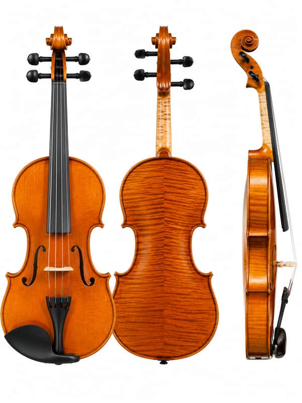 Gliga Vasile Gama I 4/4 Violin – Romanian Made, High Flame Maple