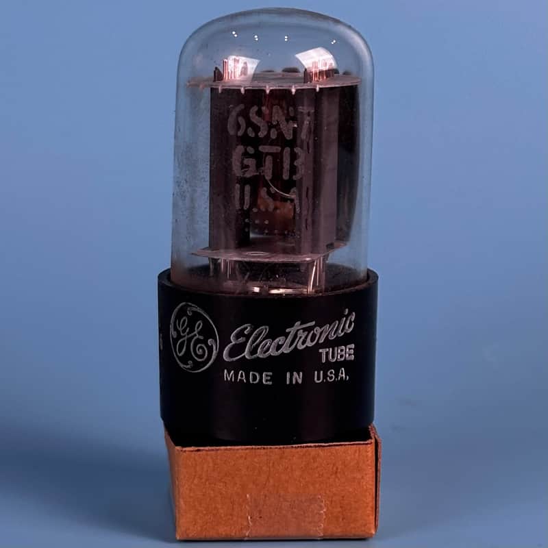 1958 General Electric 6SN7 Vintage Gray plate vacuum tube! Tests Good! T573 image 1