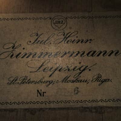 Julius Heinrich Zimmermann Leipzig No. 6  c1906 all solid Antique  parlor  romantic concert  guitar image 25
