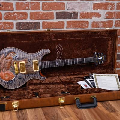 PRS Private Stock#6702 Custom 22 Quilted Maple Top with Floyd Sholz Hand Carved “Red Tail Hawk” in Satin Purple Mist 2018 w/OHSC image 2