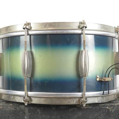 1950s Slingerland 7x14 Student Model Blue & Silver Duco Radio King Snare Drum image 5