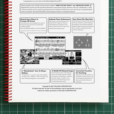 Roland HPi-5 — 2 in 1 Owners Manual User Instructions — 80 Pages — USA Made