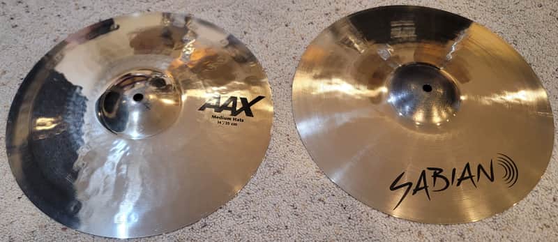 🔔 SABIAN AAX Medium Hi-Hats – Brilliant 14" – Unplayed (Opened Only to Photograph) image 1