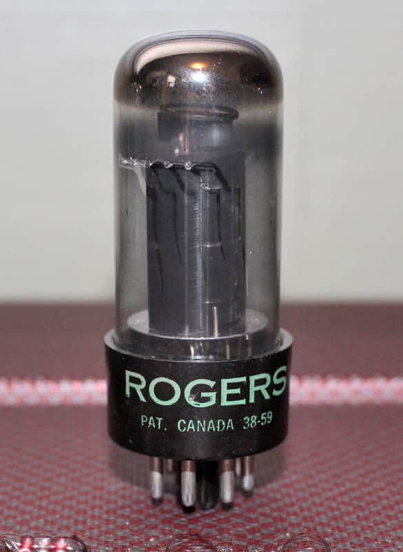 ROGERS 6V6GT CANADA VT-107 BLACK PLATE O GETTER TEST NOS++ VINTAGE 1959 image 1