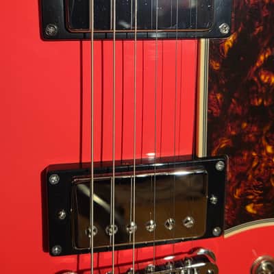 D'Angelico Premier SS Semi-Hollow Single Cutaway Stairstep Tailpiece, Ovangkol Fretboard Fiesta Red w/ Original Gig Bag image 8