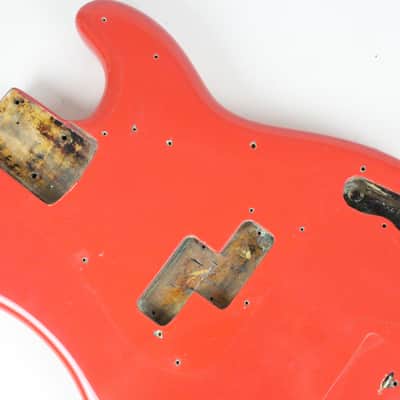 1961 Vintage Fender Precision Bass BODY Fiesta Red Re-Fin P-Bass USA 1960s Pre-CBS image 8