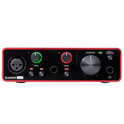 Focusrite Scarlett Solo Audio Recording Interface MV7 Silver Microphone Speakers image 14