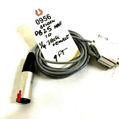 BELDEN 9FT DB25 MALE TO ¼ JACK FEMALE CABLE #0956 (ONE) image 1