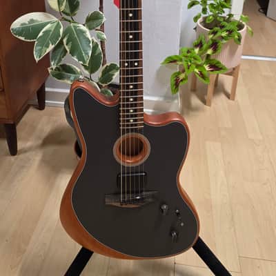 Fender American Acoustasonic Jazzmaster BRAND NEW Tungsten Green Mahogany Spruce Tim Shaw Shawbucker Humbucker Pickup Fishman Piezo System Semi-Hollow Body Acoustic-Electric Guitar image 9