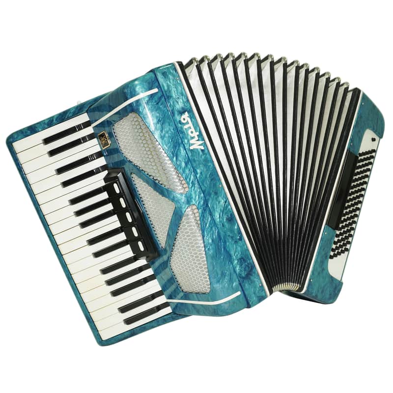 Mriya Piano Accordion 80 Bass Buttons, Ukraine Vintage Keyboard Accordian Musical Instrument, New Straps and Soft Case for Gift, 2727 image 1