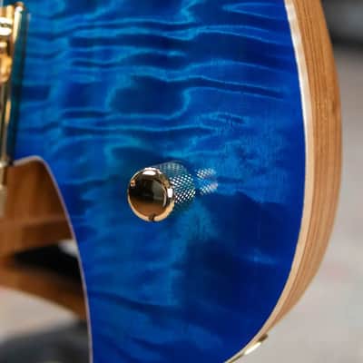 Mayones Hydra Elite VF 7 Electric Guitar - Infinite Blue 4A Curly Poplar image 15