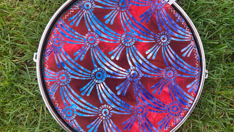 10" reversible Drum Bunny cotton drum cover - partial mute - dampener - compare to Big Fat Snare Drum Quesadilla, Drum Tortilla image 1