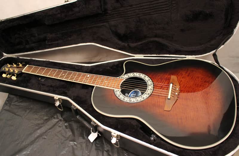 Used Ovation 1528D Ultra Deluxe Cherryburst w/Hard Case | Reverb