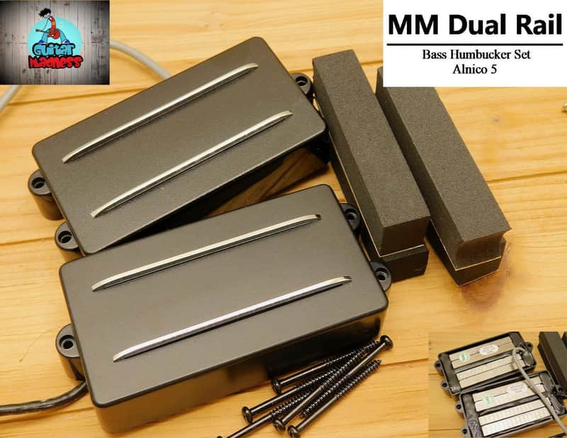 G.M. MM style 4 str. Dual Rail Bass Humbucker Set A5 image 1