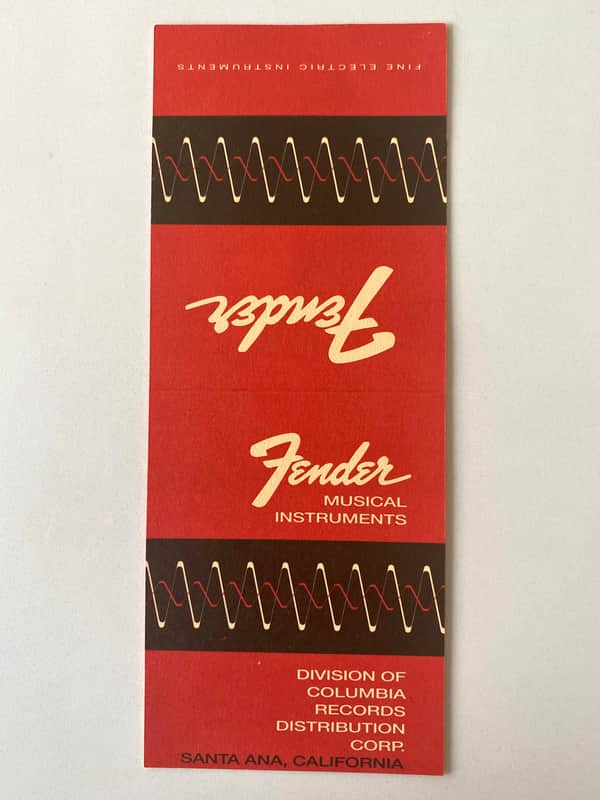 Original 1965-1970 Fender Hang Tag 10/10 Condition Case Candy RARE NOS Strat Tele or Amp image 1
